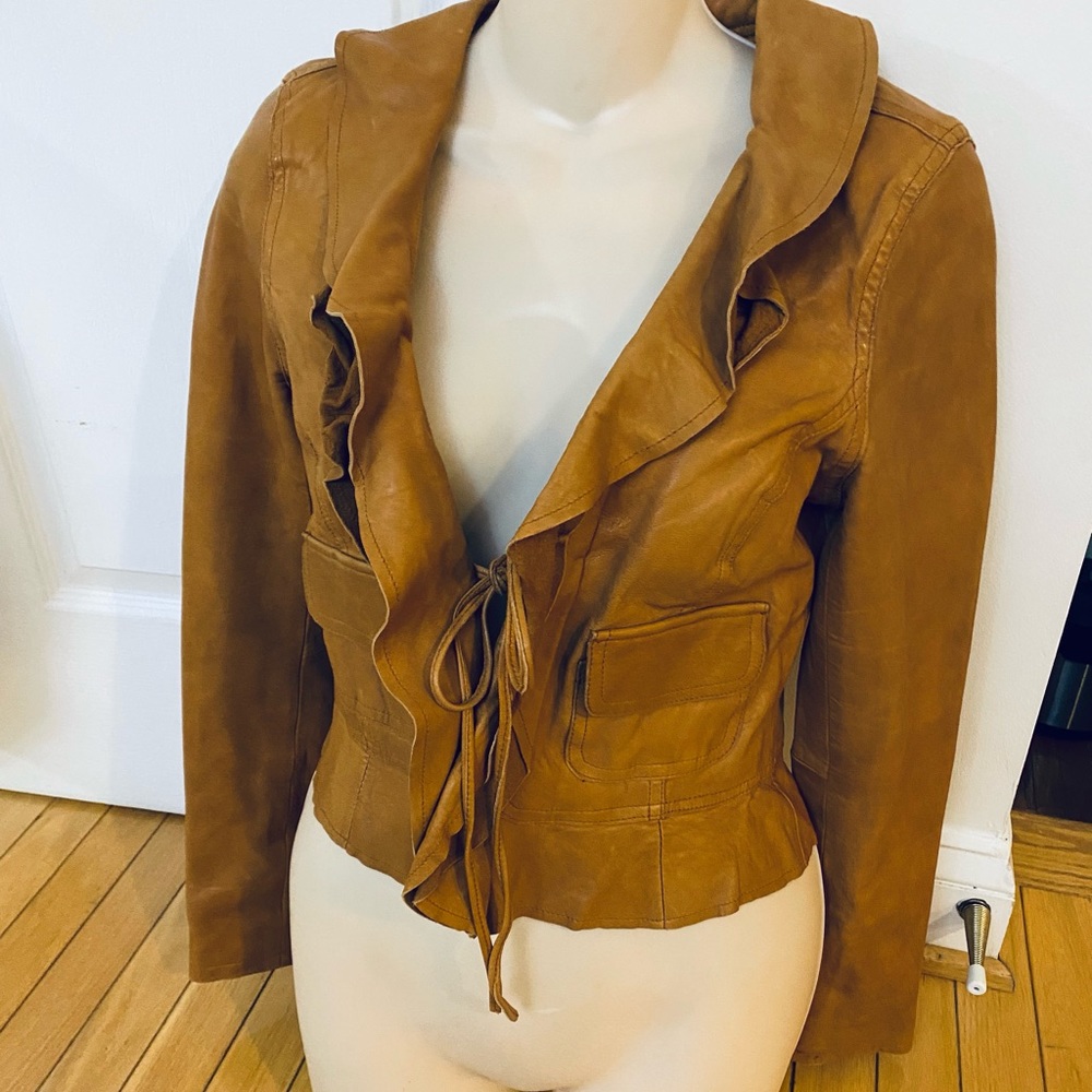 Old Navy 100% Leather Cropped Jacket